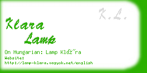 klara lamp business card